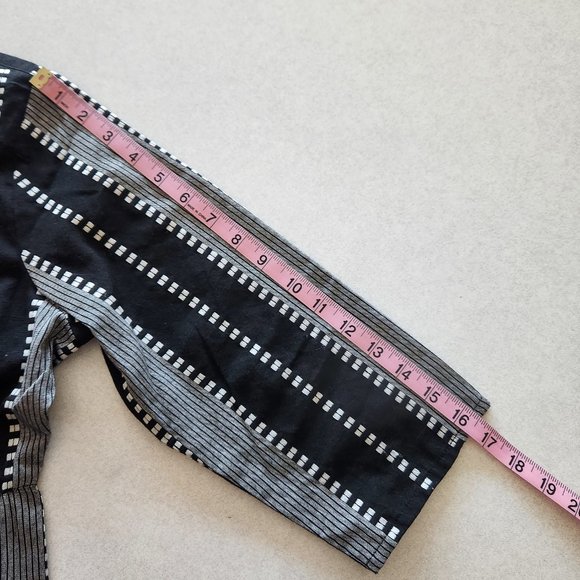 Janasya Black and White Textured Striped Dress Size L - Picture 17 of 17